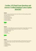 Cardiac ATI Final Exam Questions and&NewLine;Answers Verified Solutions Latest Update&NewLine;2026&sol;2027