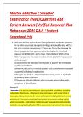 Master Addiction Counselor &NewLine;Examination &lpar;Mac&rpar; Questions And &NewLine;Correct Answers &lpar;Verified Answers&rpar; Plus &NewLine;Rationales 2026 Q&A &vert; Instant &NewLine;Download Pdf