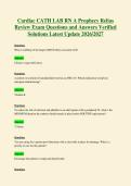 Cardiac CATH LAB RN A Prophecy Relias&NewLine;Review Exam Questions and Answers Verified&NewLine;Solutions Latest Update 2026&sol;2027
