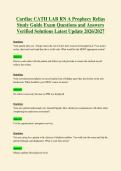 Cardiac CATH LAB RN A Prophecy Relias&NewLine;Study Guide Exam Questions and Answers&NewLine;Verified Solutions Latest Update 2026&sol;2027