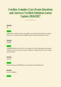 Cardiac Complex Care Exam Questions&NewLine;and Answers Verified Solutions Latest&NewLine;Update 2026&sol;2027