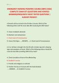 EMERGENCY NURSING PEDIATRIC COURSE &lpar;ENPC&rpar; 2026&vert; &NewLine;COMPLETE EXAM SET &lpar;QUESTIONS AND VERIFIED &NewLine;ANSWERS&rpar;FREQUENTLY MOST TESTED QUESTIONS &vert; &NewLine;ALREADY PASSED&excl;&excl;