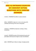 HESI A2 ENTRANCE EXAM BIO &NewLine;201 2026&sol;2027 ACTUAL &NewLine;QUESTIONS WITH VERIFIED &NewLine;ANSWERS&period; 
