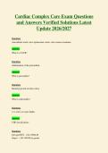 Cardiac Complex Care Exam Questions&NewLine;and Answers Verified Solutions Latest&NewLine;Update 2026&sol;2027
