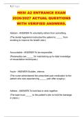 HESI A2 ENTRANCE EXAM &NewLine;2026&sol;2027 ACTUAL QUESTIONS &NewLine;WITH VERIFIED ANSWERS&period;