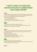 Cardiac Complex Care Final Exam&NewLine;Questions and Answers Verified Solutions&NewLine;Latest Update 2026&sol;2027