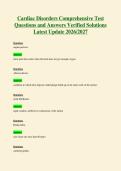 Cardiac Disorders Comprehensive Test&NewLine;Questions and Answers Verified Solutions&NewLine;Latest Update 2026&sol;2027