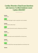 Cardiac Disorders Final Exam Questions&NewLine;and Answers Verified Solutions Latest&NewLine;Update 2026&sol;2027