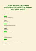 Cardiac Disorders Practice Exam&NewLine;Questions and Answers Verified Solutions&NewLine;Latest Update 2026&sol;2027