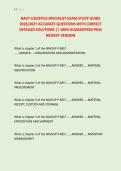 NAVY LOGISTICS SPECIALIST EXAM STUDY GUIDE &NewLine;2026&sol;2027 ACCURATE QUESTIONS WITH CORRECT &NewLine;DETAILED SOLUTIONS &vert;&vert; 100&percnt; GUARANTEED PASS &NewLine;NEWEST VERSION 