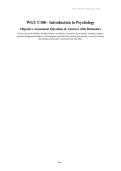 WGU C180 - Introduction to Psychology&NewLine;Objective Assessment Questions & Answers