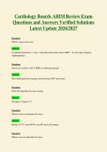 Cardiology Boards ABIM Review Exam&NewLine;Questions and Answers Verified Solutions&NewLine;Latest Update 2026&sol;2027