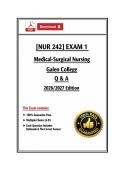 NUR242&sol;NUR 242 Exam 1 &vert; Medical Surgical Nursing &vert; Galen College &vert; Q & A &vert; 2026&sol;2027 Edition &lpar;PDF&rpar;