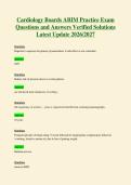 Cardiology Boards ABIM Practice Exam&NewLine;Questions and Answers Verified Solutions&NewLine;Latest Update 2026&sol;2027