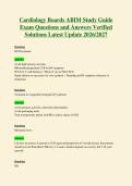 Cardiology Boards ABIM Study Guide&NewLine;Exam Questions and Answers Verified&NewLine;Solutions Latest Update 2026&sol;2027