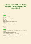 Cardiology Boards ABIM Test Questions&NewLine;and Answers Verified Solutions Latest&NewLine;Update 2026&sol;2027