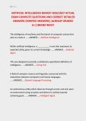 ARTIFICIAL INTELLIGENCE NEWEST 2026&sol;2027 ACTUAL &NewLine;EXAM COMPLETE QUESTIONS AND CORRECT DETAILED &NewLine;ANSWERS &lpar;VERIFIED ANSWERS&rpar; &vert;ALREADY GRADED &NewLine;A&plus;&vert;&vert;BRAND NEW&excl;&excl;
