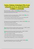 Nuclear Medicine Technologist PSEA Exam &NewLine;UPDATED ACTUAL QUESTIONS AND &NewLine;CORRECT ANSWERS