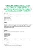 ORTHOTIC WRITTEN SIMULATION EXAM &lpar;REAL EXAM 2026&sol;2027&rpar; &vert; COMPLETE QUESTIONS AND CORRECT ANSWERS &vert; BRAND NEW VERSION&excl;&excl;&excl;