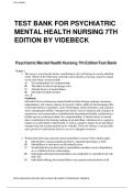 Test Bank For Psychiatric Mental Health Nursing 7th Edition by Sheila L&period; Videbeck &lpar;ALL CHAPTERS COVERED&rpar;