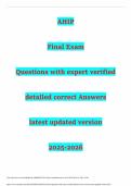 AHIP Final Exam Questions with expert verified detailed correct Answers  latest updated version  2025-2026