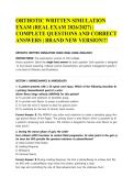 ORTHOTIC WRITTEN SIMULATION EXAM &lpar;REAL EXAM 2026&sol;2027&rpar; &vert; COMPLETE QUESTIONS AND CORRECT ANSWERS &vert; BRAND NEW VERSION&excl;&excl;&excl;&NewLine;