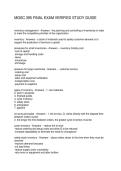 MGSC 395 FINAL EXAM VERIFIED STUDY GUIDE