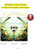 TEST BANK for Calculus 9th Edition by Varberg&comma; Purcell&comma; Rigdon&comma; Verified Chapters&NewLine;