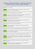 Pediatrics EOR&colon; Dermatologic &vert; Questions with 100&percnt; Verified Answers &vert; Latest Update 2026&sol;2027&period;&NewLine;