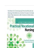 Test Bank for Contemporary Practical&sol;Vocational Nursing&comma; 9th Edition by Corrine R&period; Kurzen &vert; Complete Exam Prep Questions with Answers & Rationales &vert; 2025&sol;2026