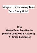 Chapter 1&ndash;5 Governing Texas Exam Study Guide PDF &vert; Practice Questions&comma; Test Bank & Complete Revision Notes