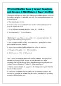 VITA Certification Exam &vert; Newest Questions&NewLine;and Answers &vert; 2026 Update &vert; Expert Verified&NewLine;