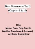 Texas Government Test 5 &lpar;Chapters 9 & 10&rpar; Study Guide PDF &vert; Practice Questions&comma; Test Bank & Revision Notes