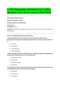 UAMS Hematology lab final Exam Verified Questions and Correct Answers &lpar;2025&sol;2026&rpar;&NewLine;
