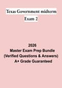Texas Government Midterm Exam 2 Study Guide PDF &vert; Practice Questions&comma; Test Bank & Complete Revision Notes