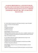 ALABAMA PROFESSIONAL LAND SURVEYOR &lpar;PS&rpar; EXAMINATION WITH MOST TESTED 100 QUESTIONS AND ANSWERS WITH RATIONALES PLUS VERIFIED ANSWER KEY 2026-2027 Q&A 100&percnt; GUARANTEED PASS SUCCESS