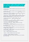 Certified Emergency Nurse &lpar;CEN&rpar; Exam &vert; Expert&NewLine;Verified Questions and Answers &vert; Most Recent&NewLine;2026 Update