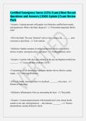 Certified Emergency Nurse &lpar;CEN&rpar; Exam &vert; Most Recent&NewLine;Questions and Answers &vert; 2026 Update &vert; Exam Review&NewLine;Pack