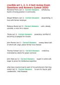 crucible act 1&comma; 2&comma; 3&comma; 4 test review Exam Questions and Answers &lpar;Latest 2026&rpar;&period;