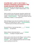 Crucible Act 1&comma; Act 2&comma; Act 4 Quiz &plus; Answers Questions and Answers &lpar;Top Grade Assured&rpar; 2026 Update