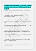 Certified Emergency Nurse &lpar;CEN&rpar; Exam &vert; Newest&NewLine;Questions and Answers &vert; 2026 Update &vert; Expert&NewLine;Verified