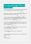 Louisiana Title Insurance Exam &vert; Most Recent&NewLine;Questions and Answers &vert; Expert Verified &vert; 2026