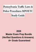 Pennsylvania Traffic Laws & Police Procedures MPOETC Study Guide PDF &vert; Practice Questions&comma; Test Bank & Exam Prep