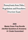Pennsylvania State Police Regulations & Procedures Overview Exam Study Guide PDF &vert; Practice Questions & Revision Notes
