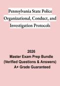 Pennsylvania State Police Organizational&comma; Conduct & Investigation Protocols Study Guide PDF &vert; Practice Questions & Revision Notes