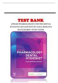 TEST BANK FOR Applied Pharmacology for the Dental Hygienist 9th Edition by Elena Bablenis Haveles ISBN&colon;978-0323798631 COMPLETE GUIDE ALL CHAPTERS COVERED 100&percnt; VERIFIED A&plus; GRADE ASSURED&excl;&excl;&excl;&excl;&excl;NEW LATEST UPDATE&excl;&excl;&excl;&excl;&excl;