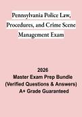 Pennsylvania Police Law&comma; Procedures & Crime Scene Management Exam Study Guide PDF &vert; Practice Questions&comma; Test Bank & Revision Notes