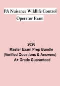 PA Nuisance Wildlife Control Operator Exam Study Guide PDF &vert; Practice Questions&comma; Test Bank & Revision Notes