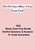 PA FFA State Officer Trivia Exam Study Guide PDF &vert; Practice Questions&comma; Leadership Review & Revision Notes
