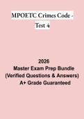 MPOETC Crimes Code &ndash; Test 4 Study Guide PDF &vert; Practice Questions&comma; Test Bank & Pennsylvania Police Exam Prep